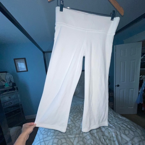 TNA Aritzia Cozy Fleece Perfect Banded Sweatpant White Terrycloth Vintage 2010 S - Picture 3 of 9